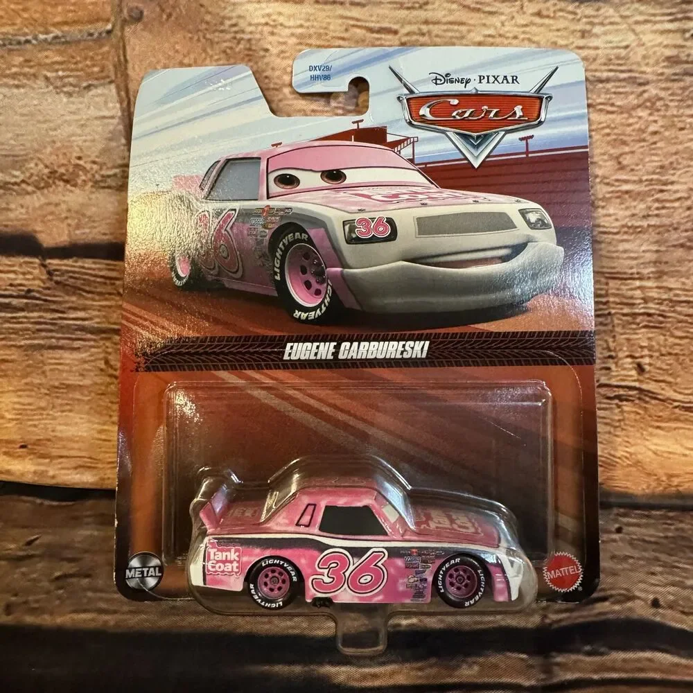 Disney Pixar Cars Eugene Carbureski #36 Pink Race Car Diecast Mattel HHY98 New